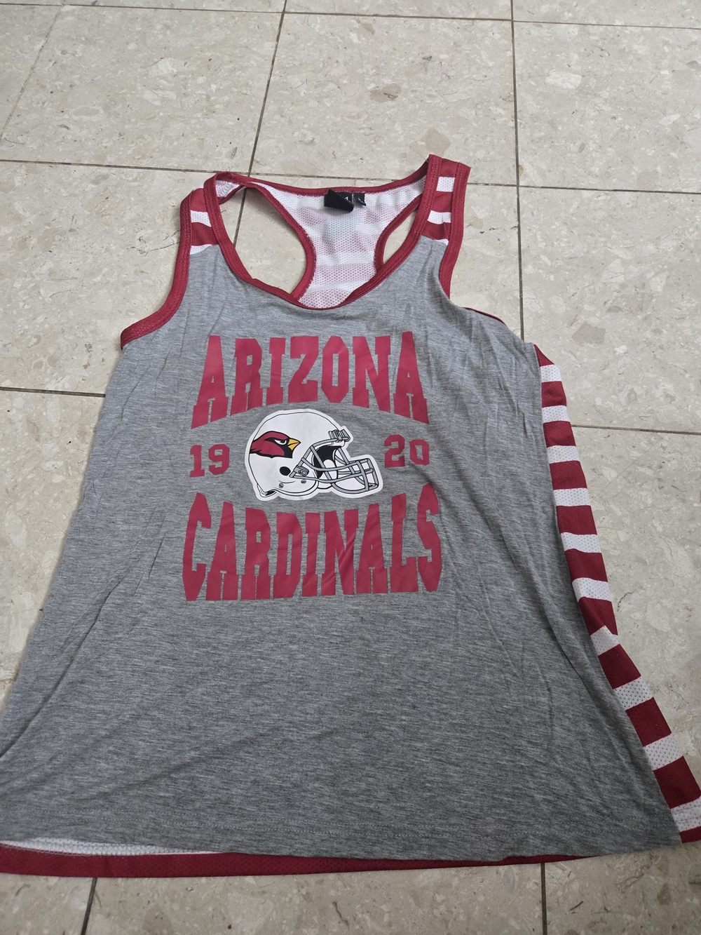 Arizona Cardinals Grey & Red Tank Top